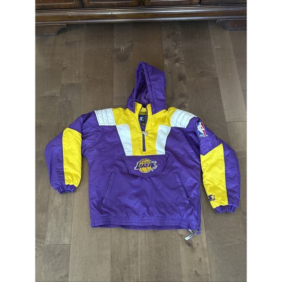 NBA Los Angeles Lakers Starter Pouch Jacket Size Large - Picture 1 of 4